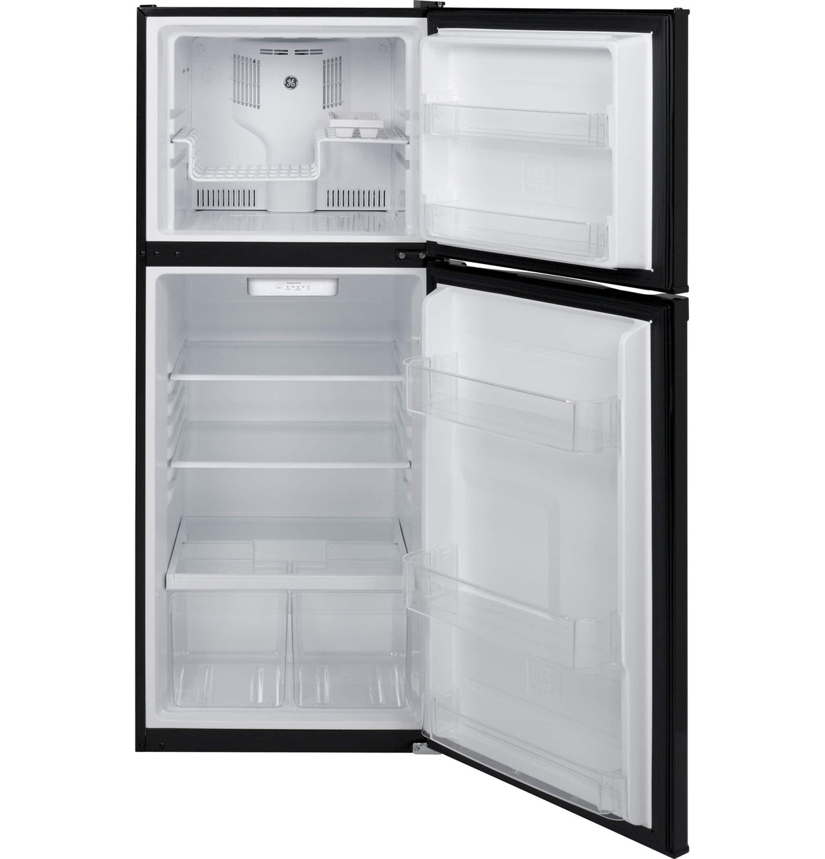 GE – 24 in. Wide 11.6 Cu. Ft. Top-Freezer Refrigerator with ENERGY STAR Certification – Black