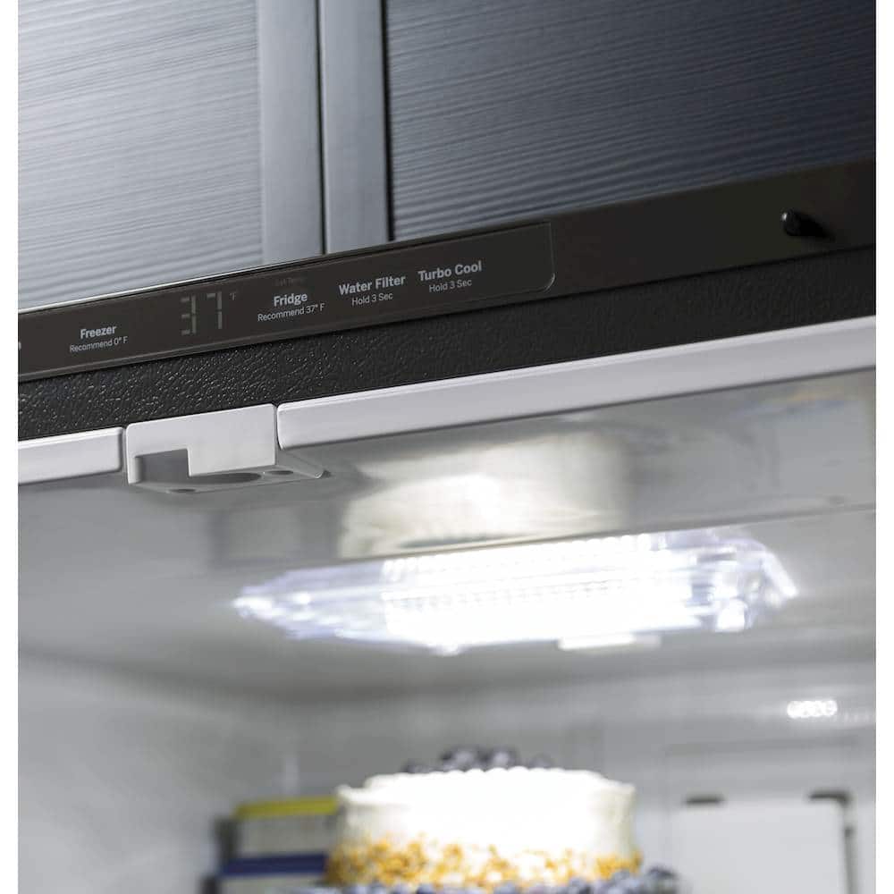 GE – 30 in. Wide 21.0 Cu. Ft. Bottom-Freezer Refrigerator with LED Internal Lighting – High Gloss White