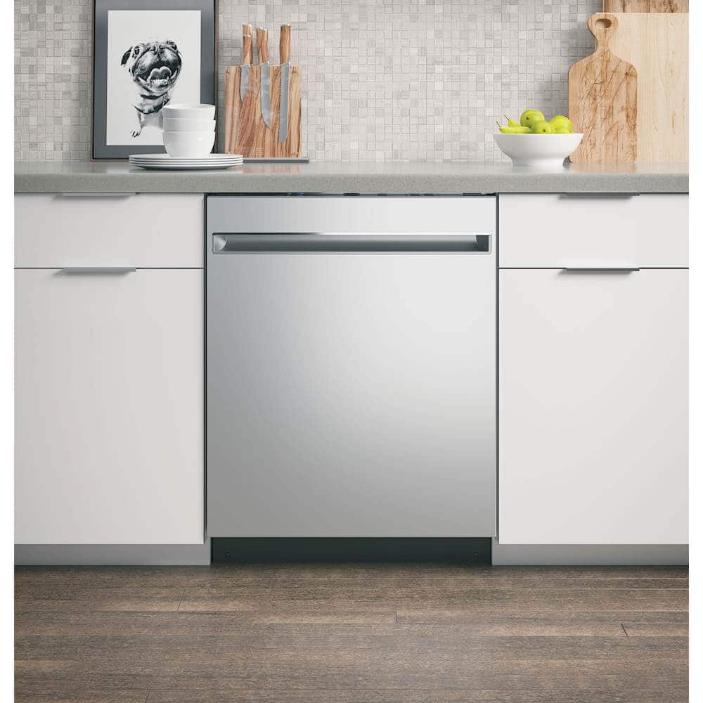 GE – 24″ Top Control Built-In Stainless Steel Tub Dishwasher with 3-Level Wash and 51 dBA – Stainless Steel