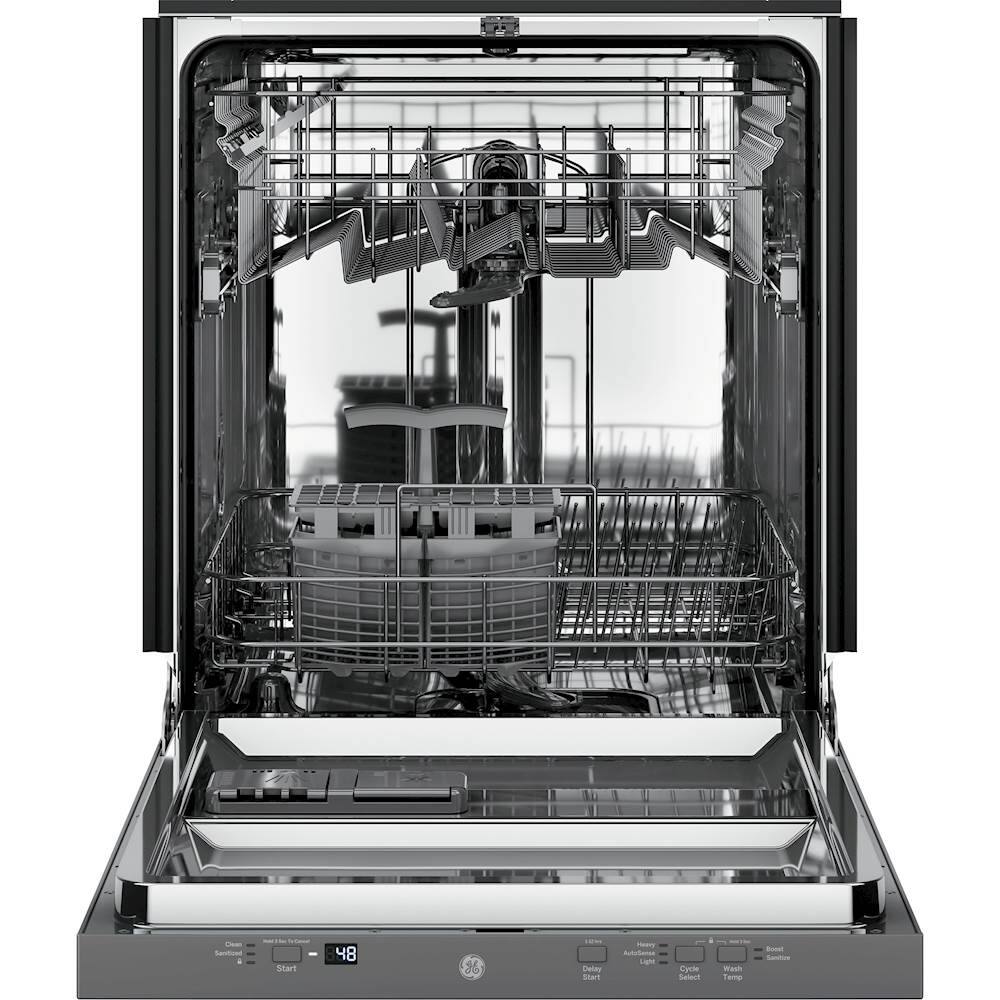 GE – 24″ Top Control Built-In Stainless Steel Tub Dishwasher with Hidden Electric Controls and 51 dBA – Stainless Steel