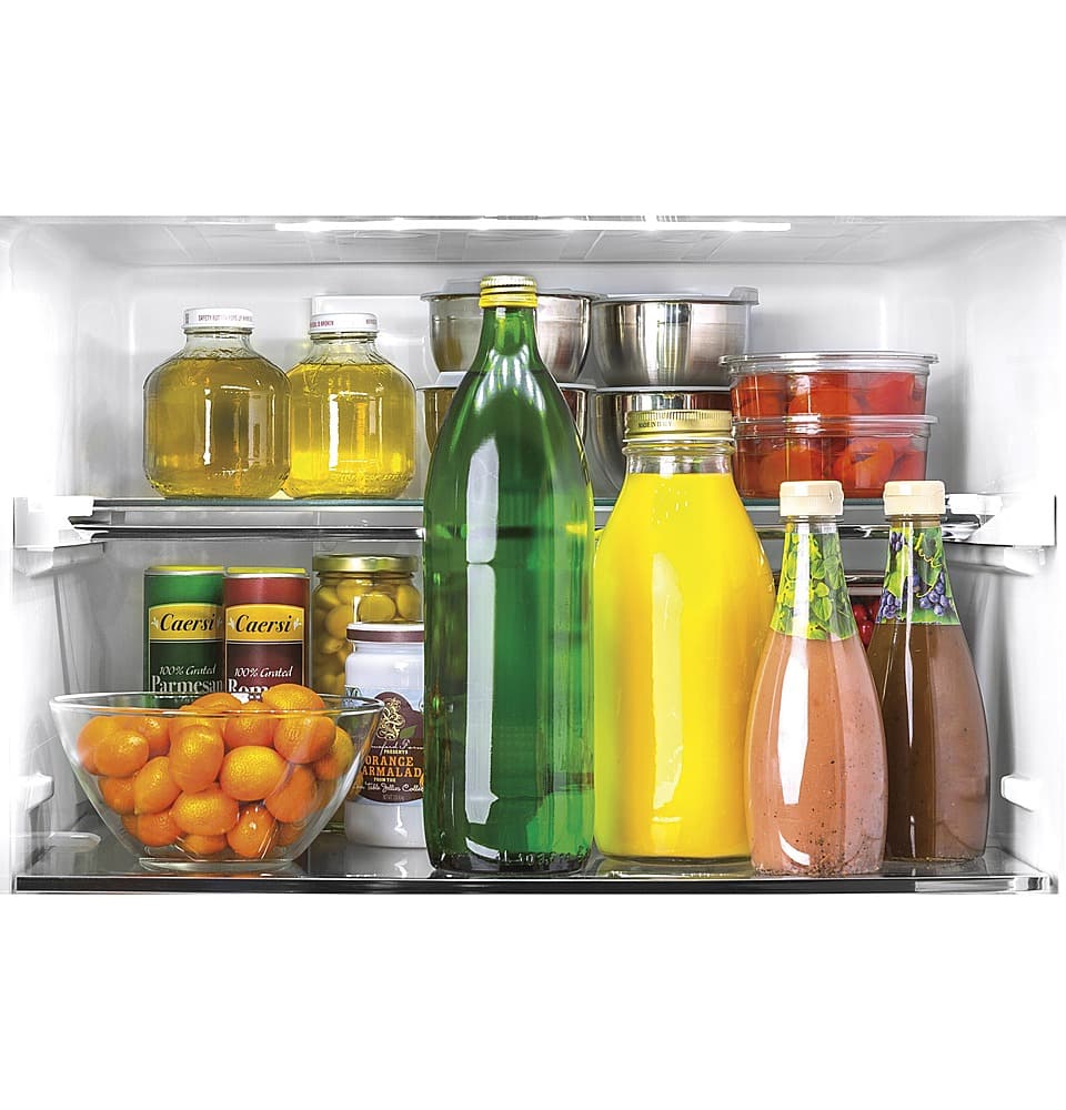 GE – 24 in. Wide 11.9 Cu. Ft. Bottom-Freezer Counter-Depth Refrigerator – Stainless Steel