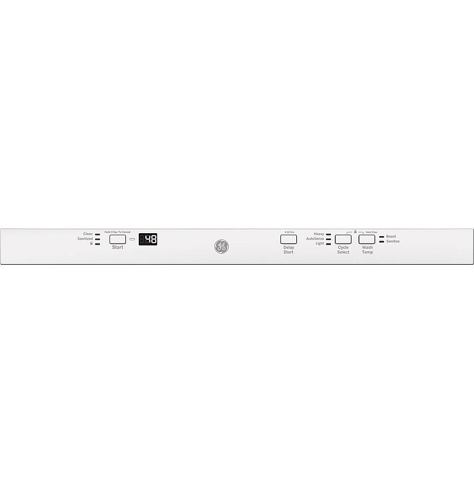 GE – 24″ Top Control Built-In Stainless Steel Tub Dishwasher with Autosense Cycle and 51 dBA – White