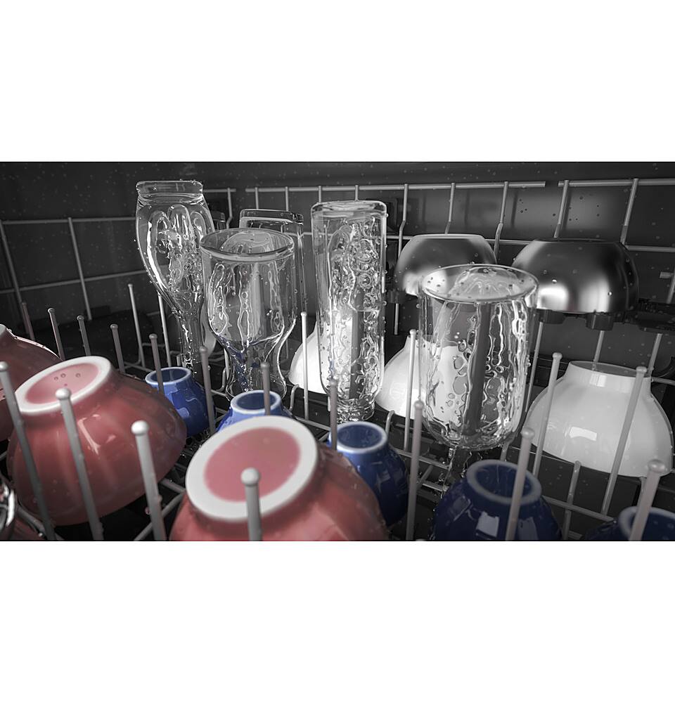 GE – 24″ Top Control Built-In Plastic Tub Dishwasher with 3rd Rack, Sanitize Cycle and 50 dBA – Stainless Steel