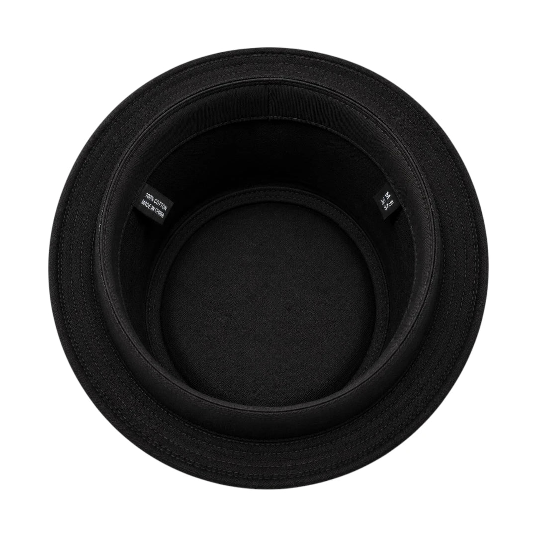 PRIOKA Classic Black Cotton Pork Pie Hat