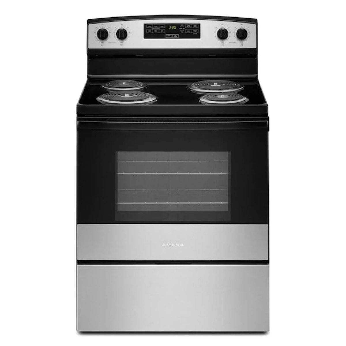 Amana 30-Inch 4.8 Cu. Ft. Freestanding Electric Range, Stainless Steel - Prioka
