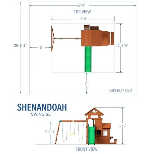 Backyard Discovery Shenandoah Cedar Wood Swing Set Slide - Prioka