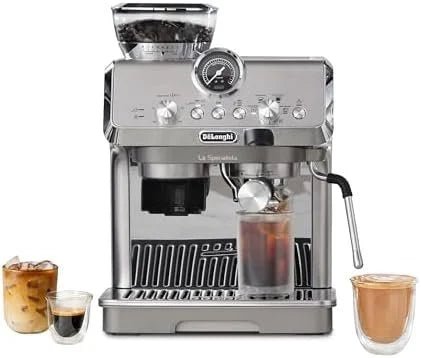 De’Longhi La Specialista Arte Evo Espresso Machine – Compact Cold Brew Coffee Maker with Grinder, Milk Steam Wand/Frother & Tamping Tools – Home Barista Kit for Lattes, Cappuccinos, Iced Coffees - Prioka