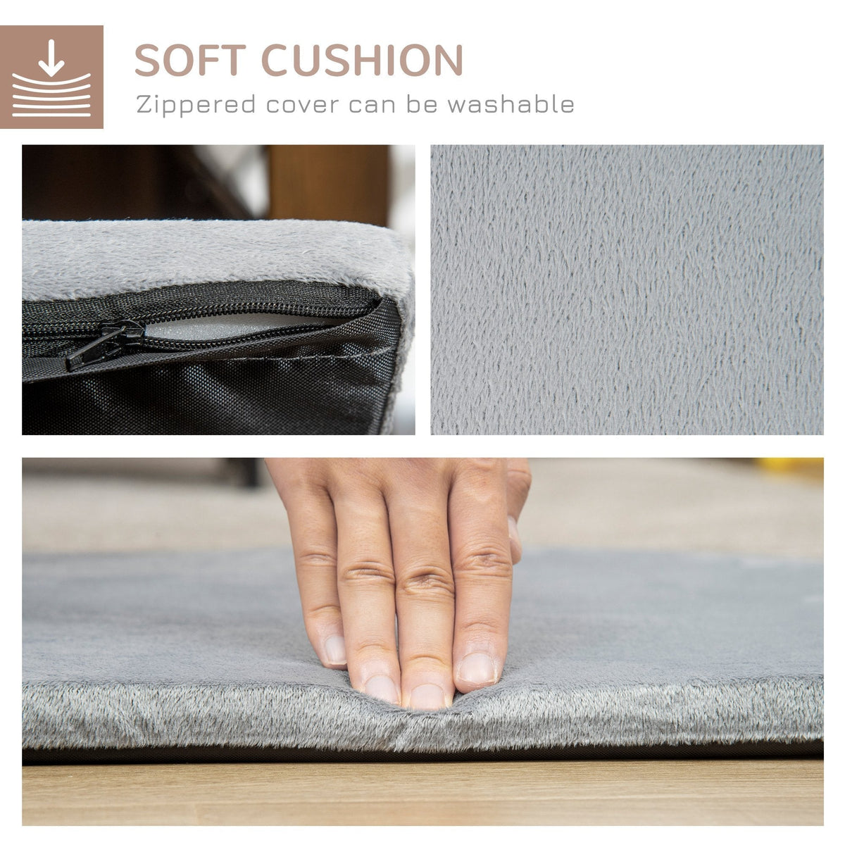 Dog Crate Furniture with Cushion, Dog Kennel End Table with Double Doors, Latch, Indoor Use, for Small and Medium-Sized Dogs, Walnut - Prioka