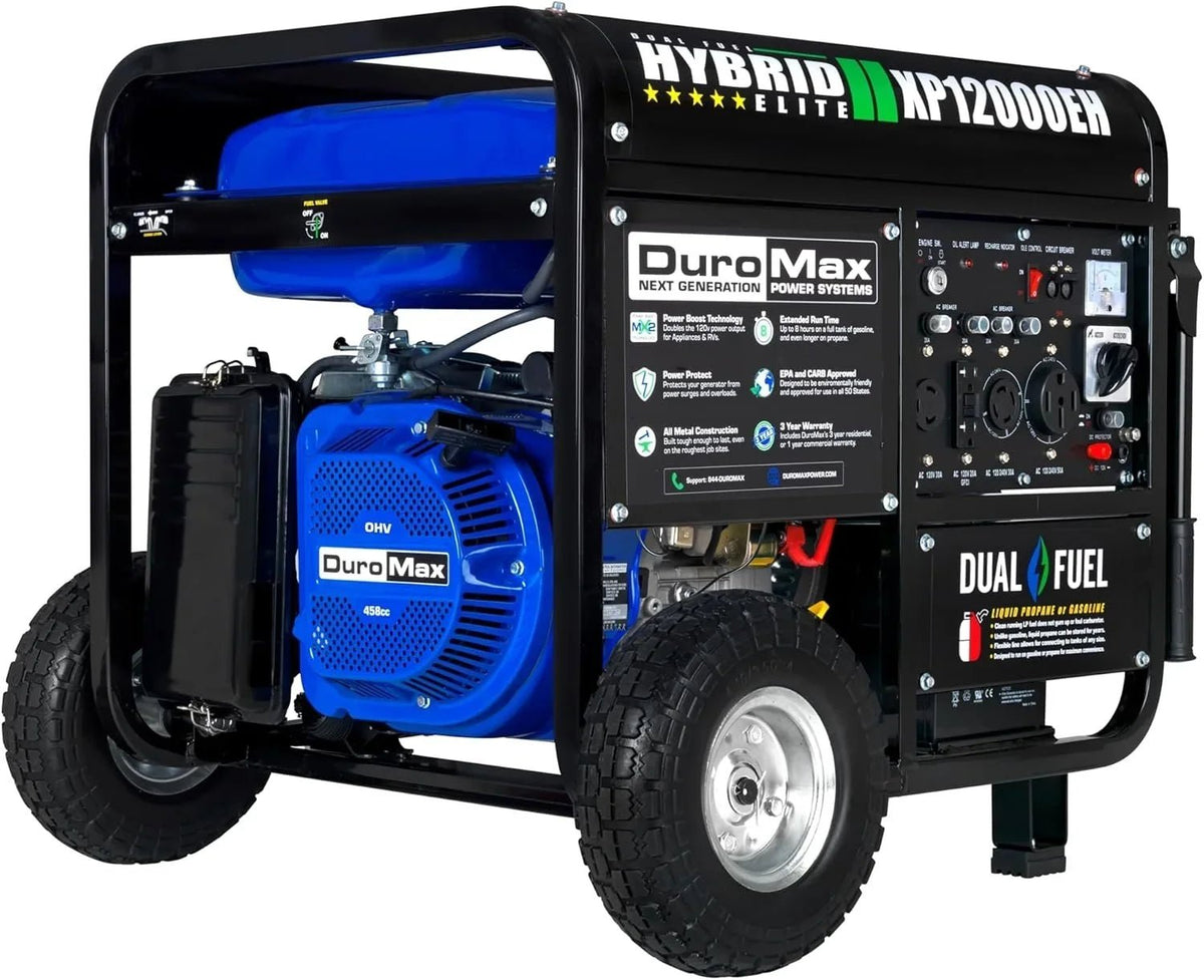 DuroMax XP12000EH 12,000 Watt Dual Fuel Portable Generators. - Prioka