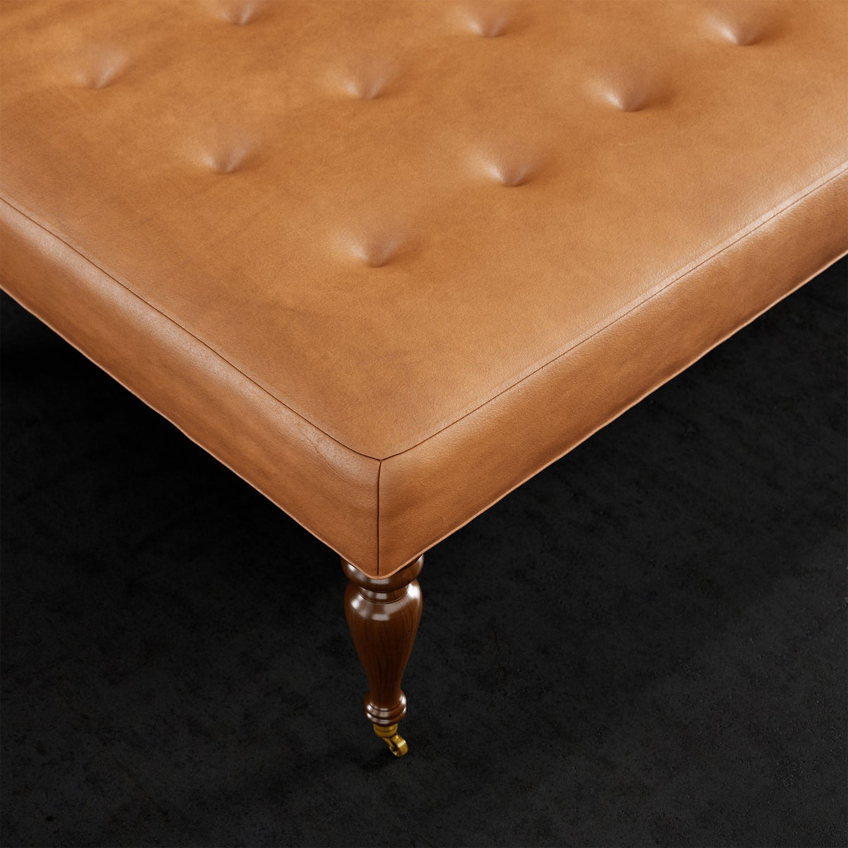 Fredric Leather Ottoman - Prioka