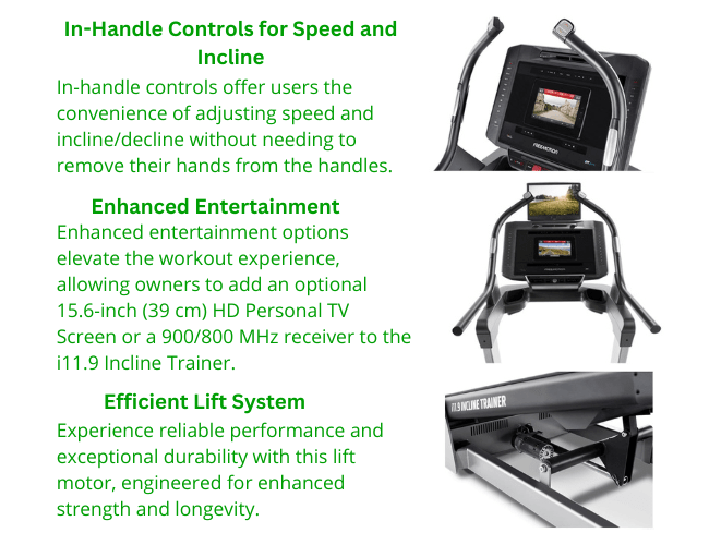 Freemotion i11.9 Incline Trainer w/10" HD Capacitive Touch Display - Prioka
