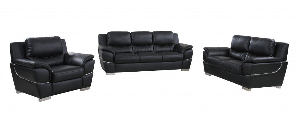 Hamilton Leather Seating Set – Black - Prioka