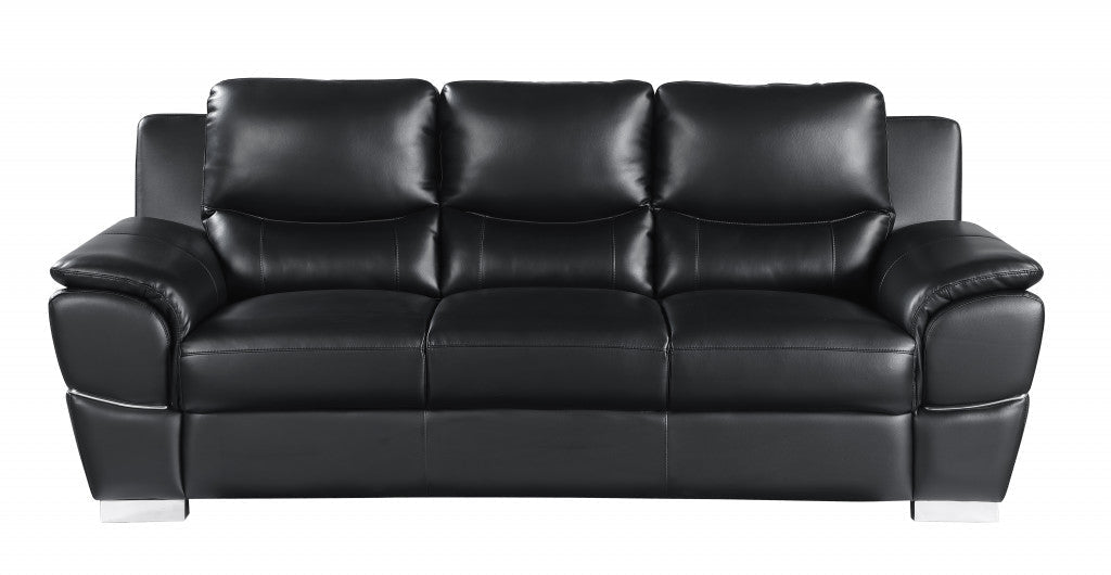 Hamilton Leather Sofa – Black - Prioka