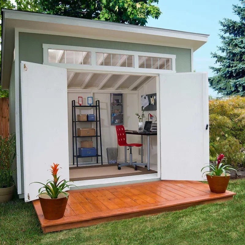 Handy Home Products Olympia 10 ft. W x 7.5 ft. D Manufactured Wood Storage Shed - Prioka