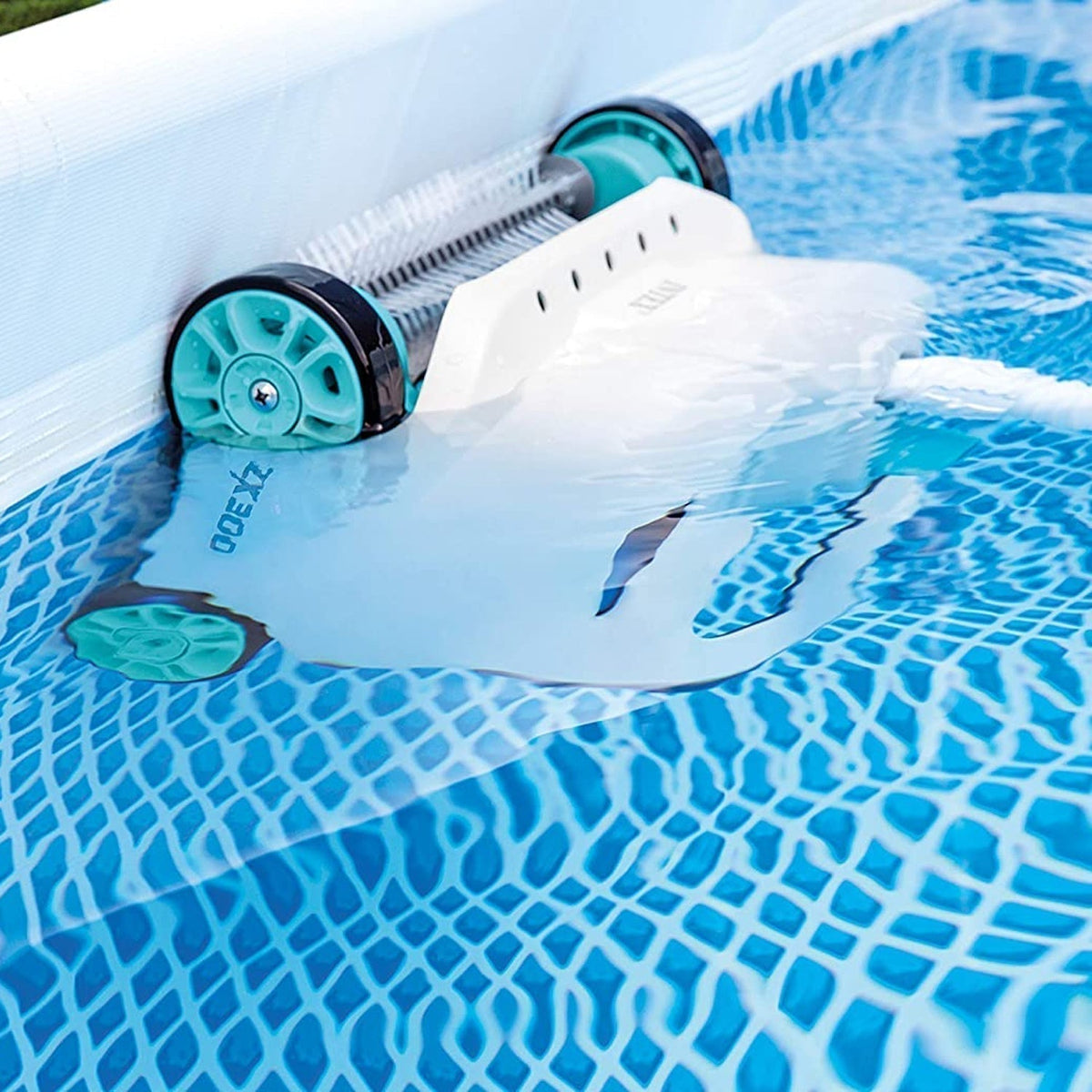 Intex 12ft x 30in Prism Frame Above Ground Round Swimming Pool & Robot Vacuum - Prioka
