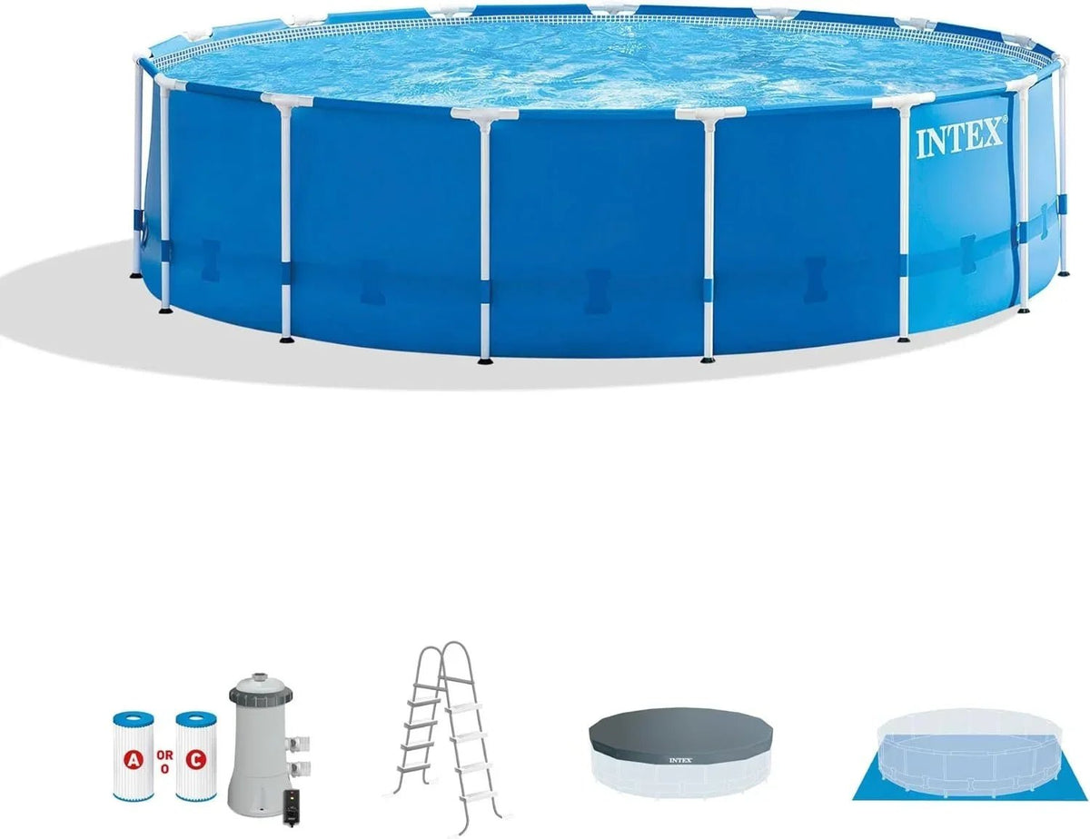 Intex 15′ x 48′ Metal Frame Above Ground Pool Sets - Prioka