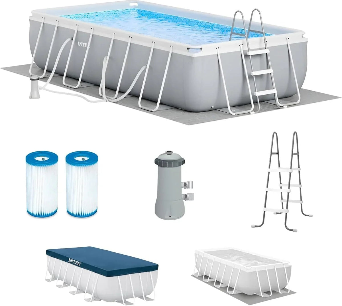 Intex Prism Frame 16′ x 8′ x 42′ Rectangular Above Ground Pool Sets - Prioka