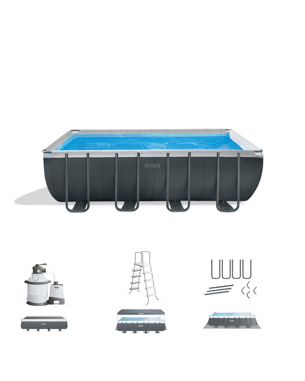 Intex Ultra XTR 18 ft. x 9 ft. Rectangular 52 in. Deep Above Ground Pool Set - Prioka