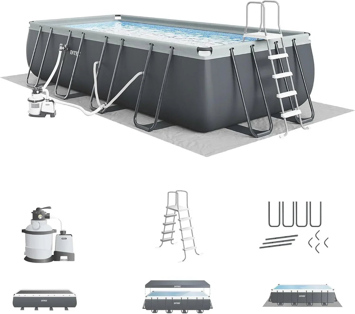 Intex Ultra XTR Rectangular Swimming Pool Set with Pumps - Prioka