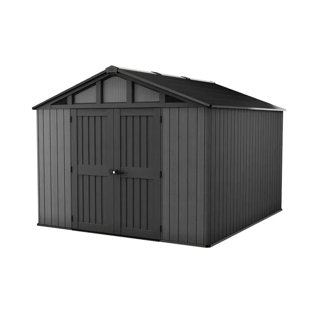 Keter Stronghold 10×11.5 ft Graphite Resin Outdoor Storage Shed - Prioka