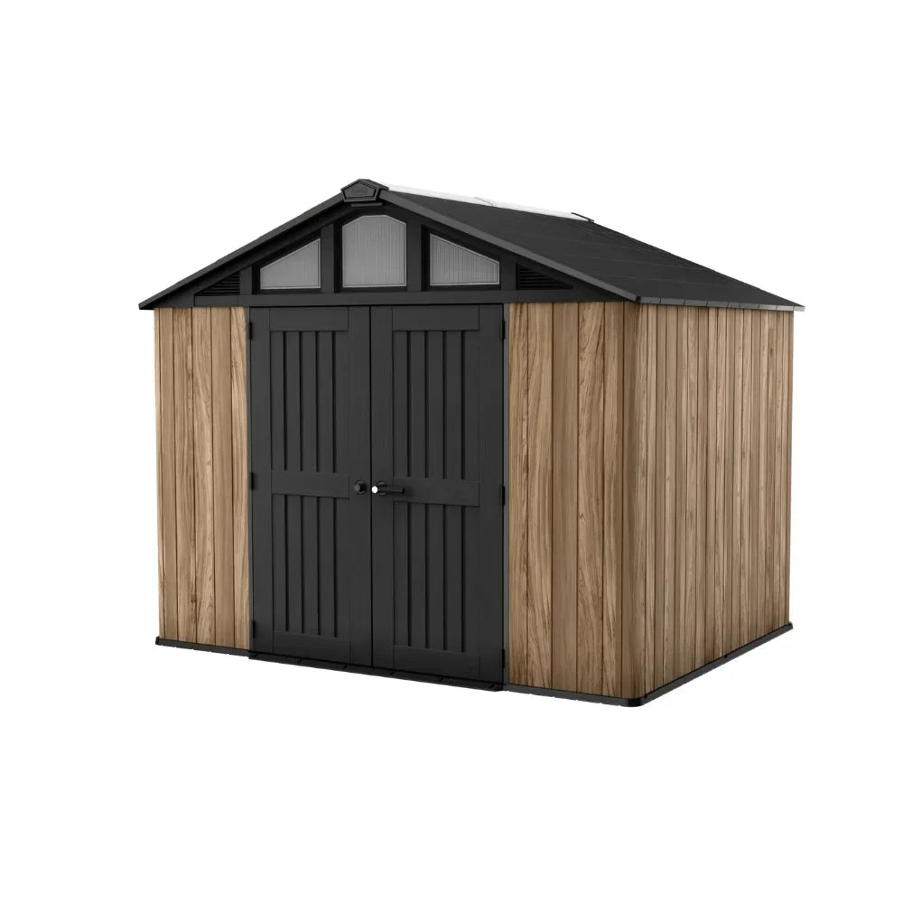Keter Stronghold Resin Storage Shed, Graphite, 10×8 Feet - Prioka