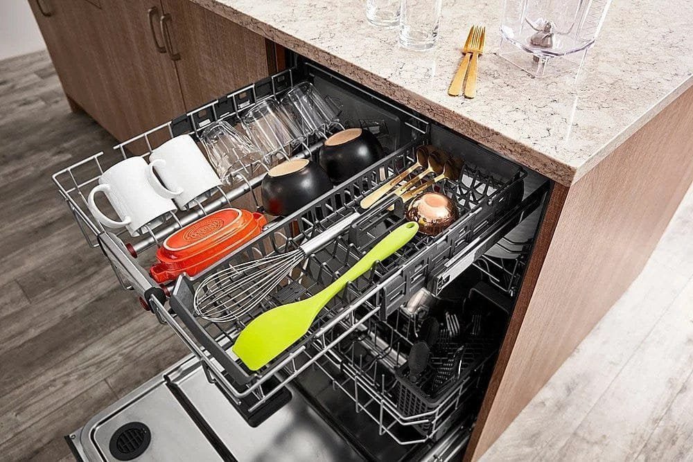 KitchenAid – Top Control Built-In Dishwasher with Stainless Steel Tub, FreeFlex Third Rack, 44dBA – Black stainless steel - Prioka