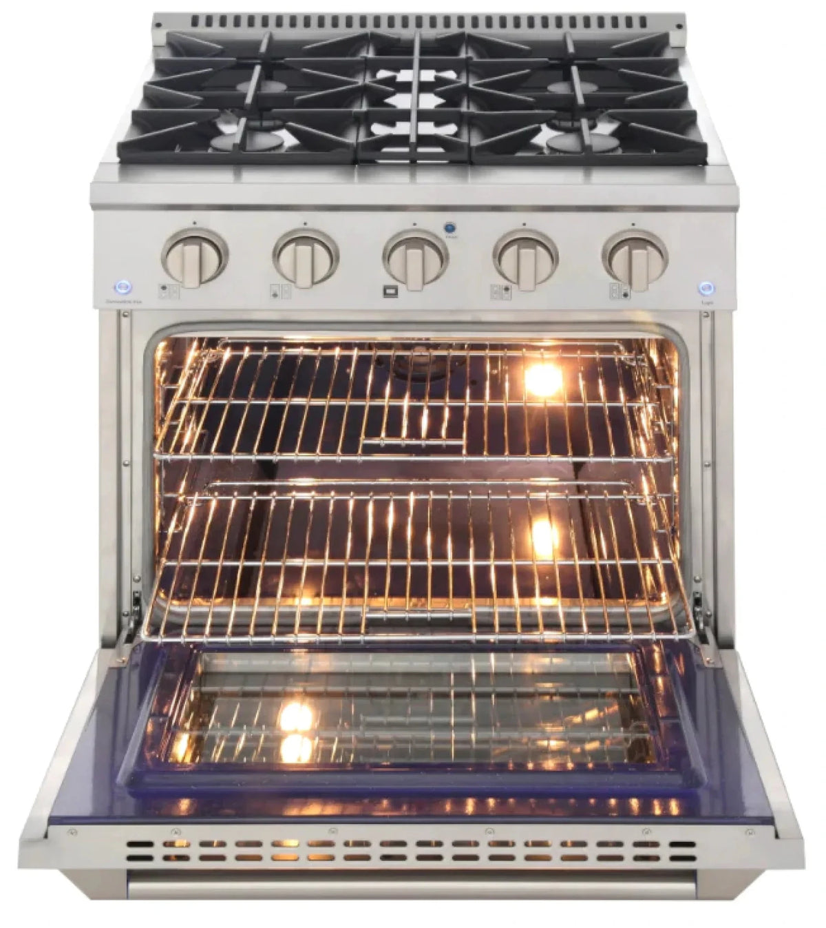 Kucht Professional 30-Inch 4.2 cu. ft. Gas Range with Convection Oven in Titanium - Prioka