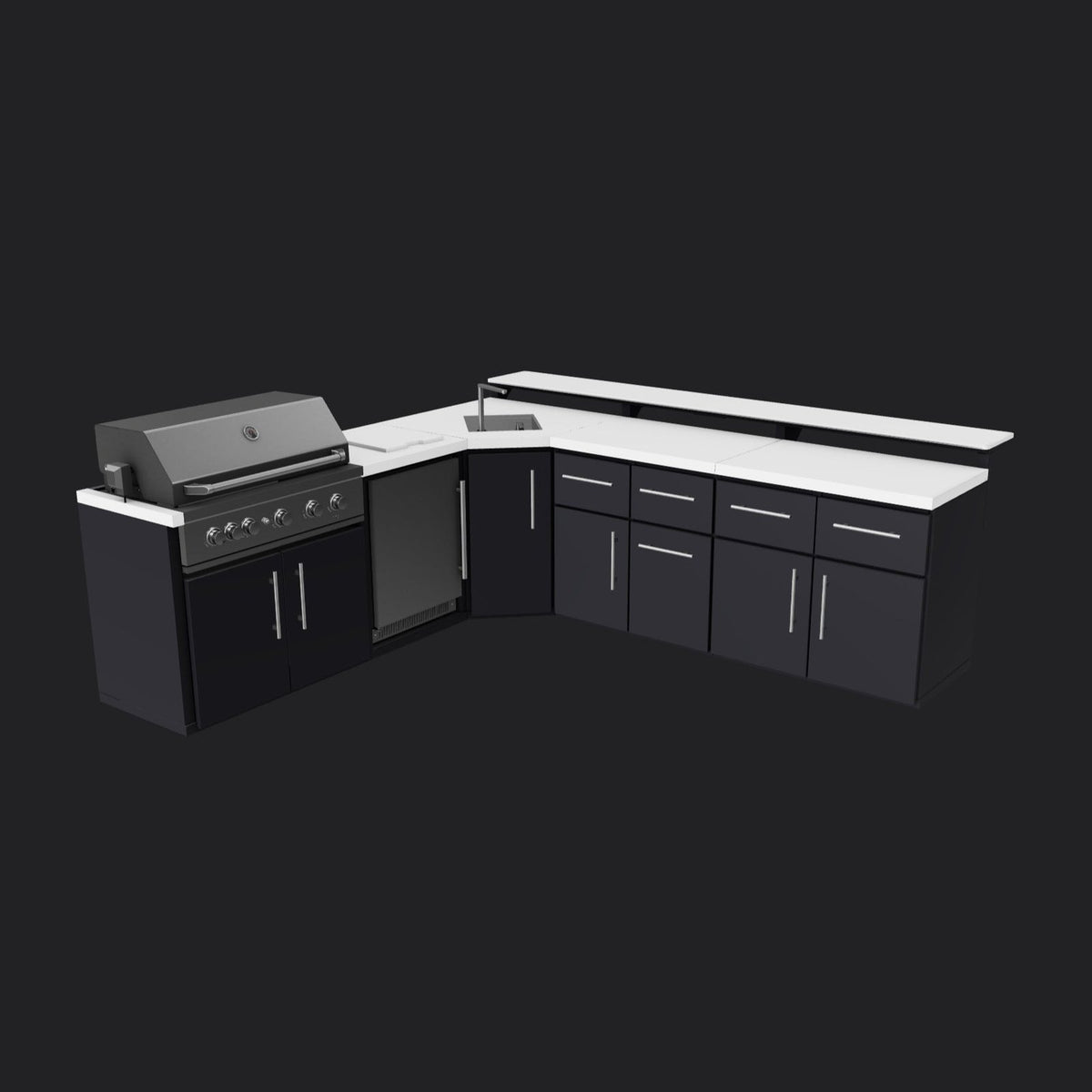 Emory Corner Outdoor Kitchen Island and Bar – Left