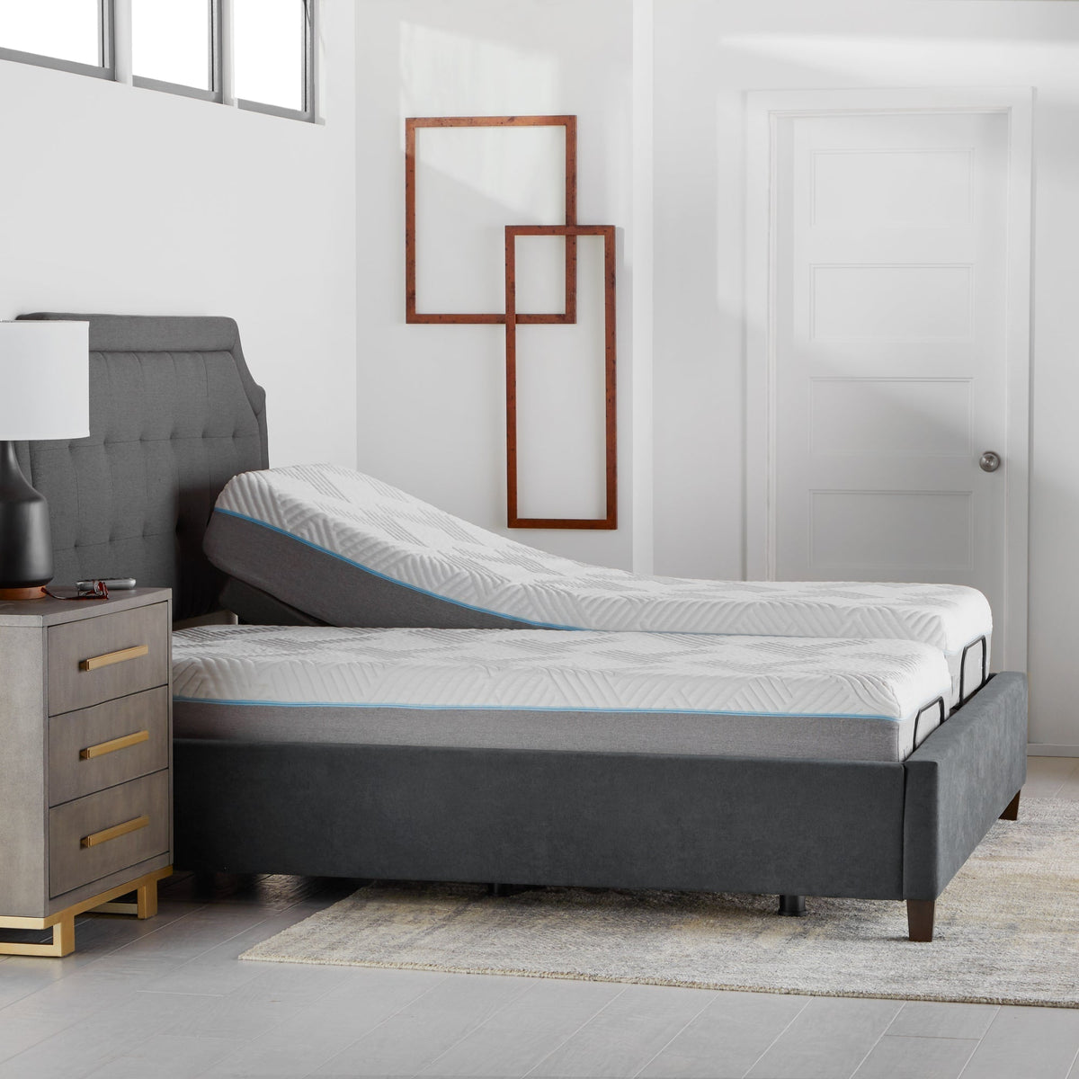Malouf E455 Smart Adjustable Bed Base - Independent Head & Foot Tilt - Prioka
