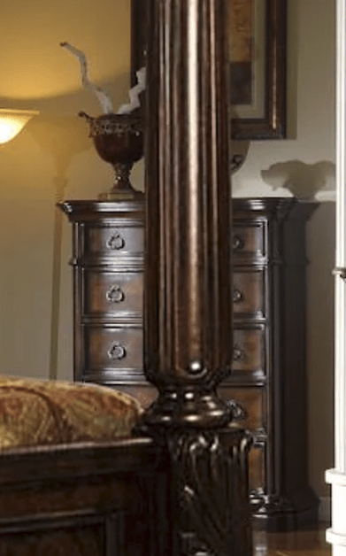 McFerran Home Furnishings B6005 Canopy Bedroom Set – Traditional Carved Solid Wood in Rich Brown Finish - Prioka