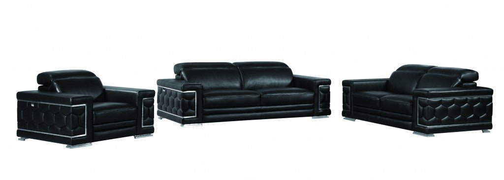 Milan Leather Seating Set – Black - Prioka