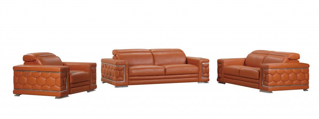 Monaco Leather Seating Set – Camel - Prioka