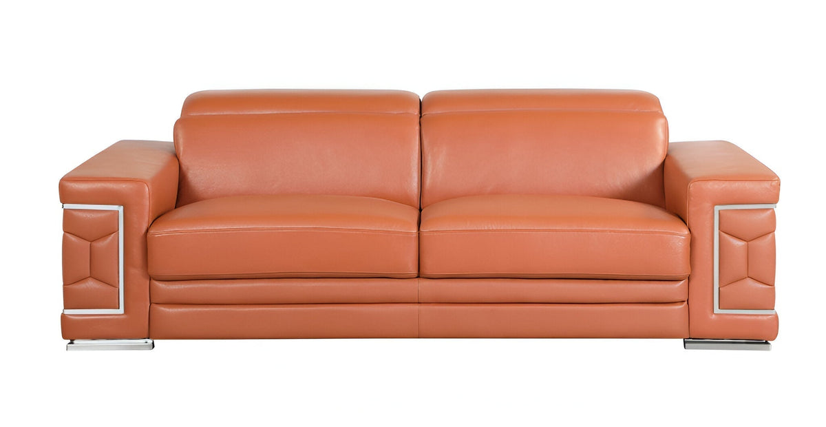 Monaco Leather Sofa – Camel - Prioka