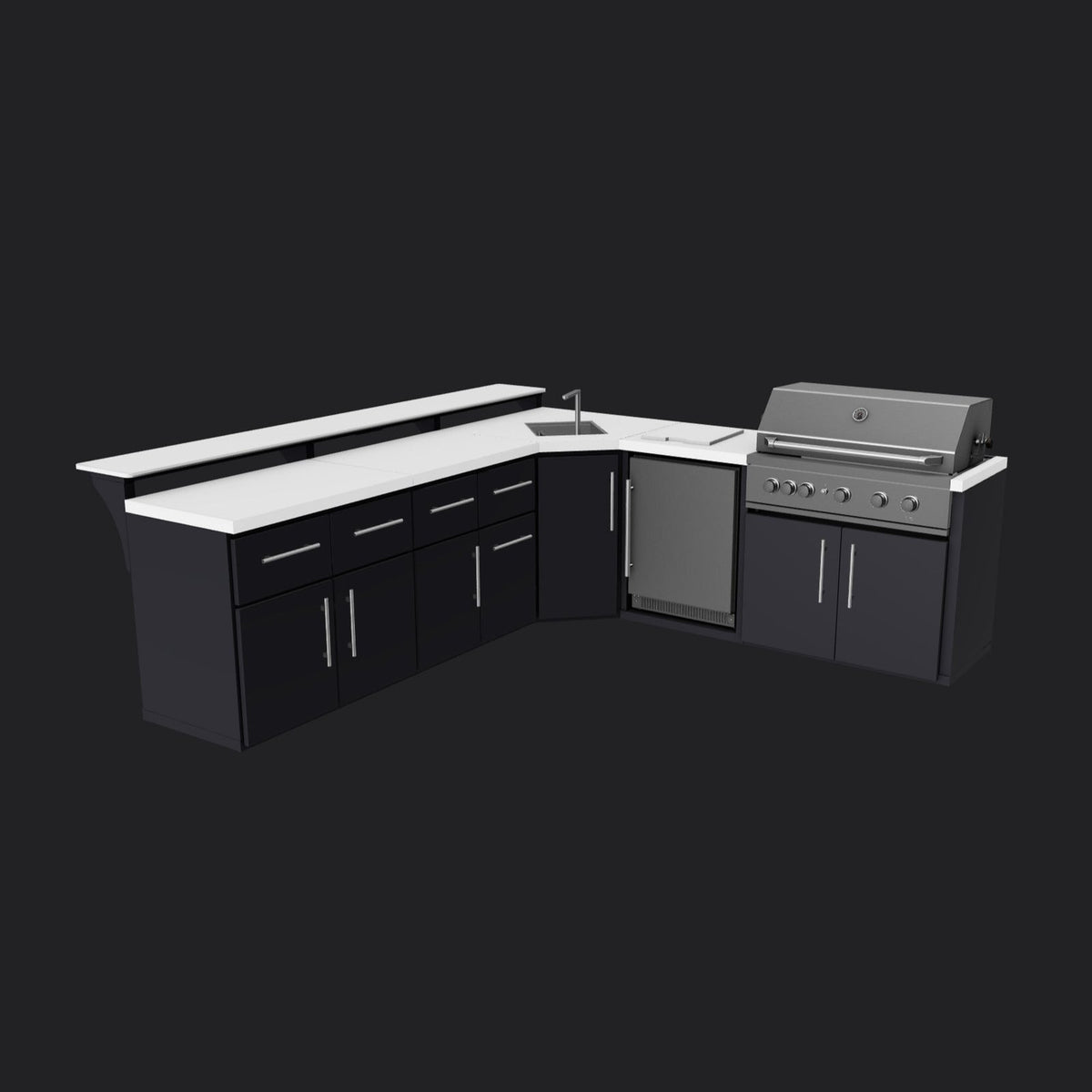 Emory Corner Outdoor Kitchen Island and Bar – Right