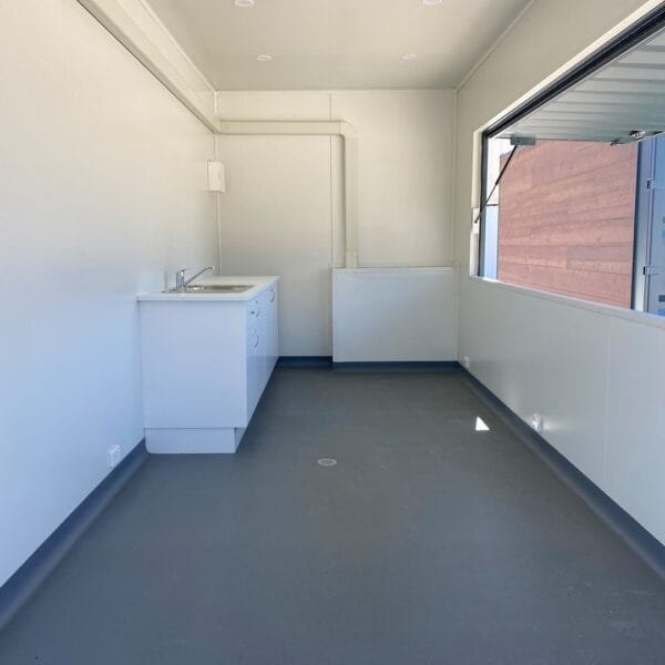 16FT Custom Wood covered container with AC and Sink system