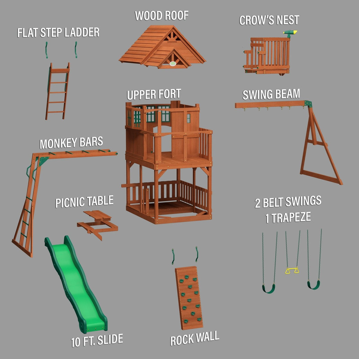 Skyfort II Swing Set - Prioka