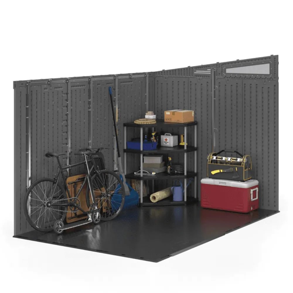 Suncast Modernist 10 ft. x 7 ft. Barn Door Resin Storage Shed - Prioka