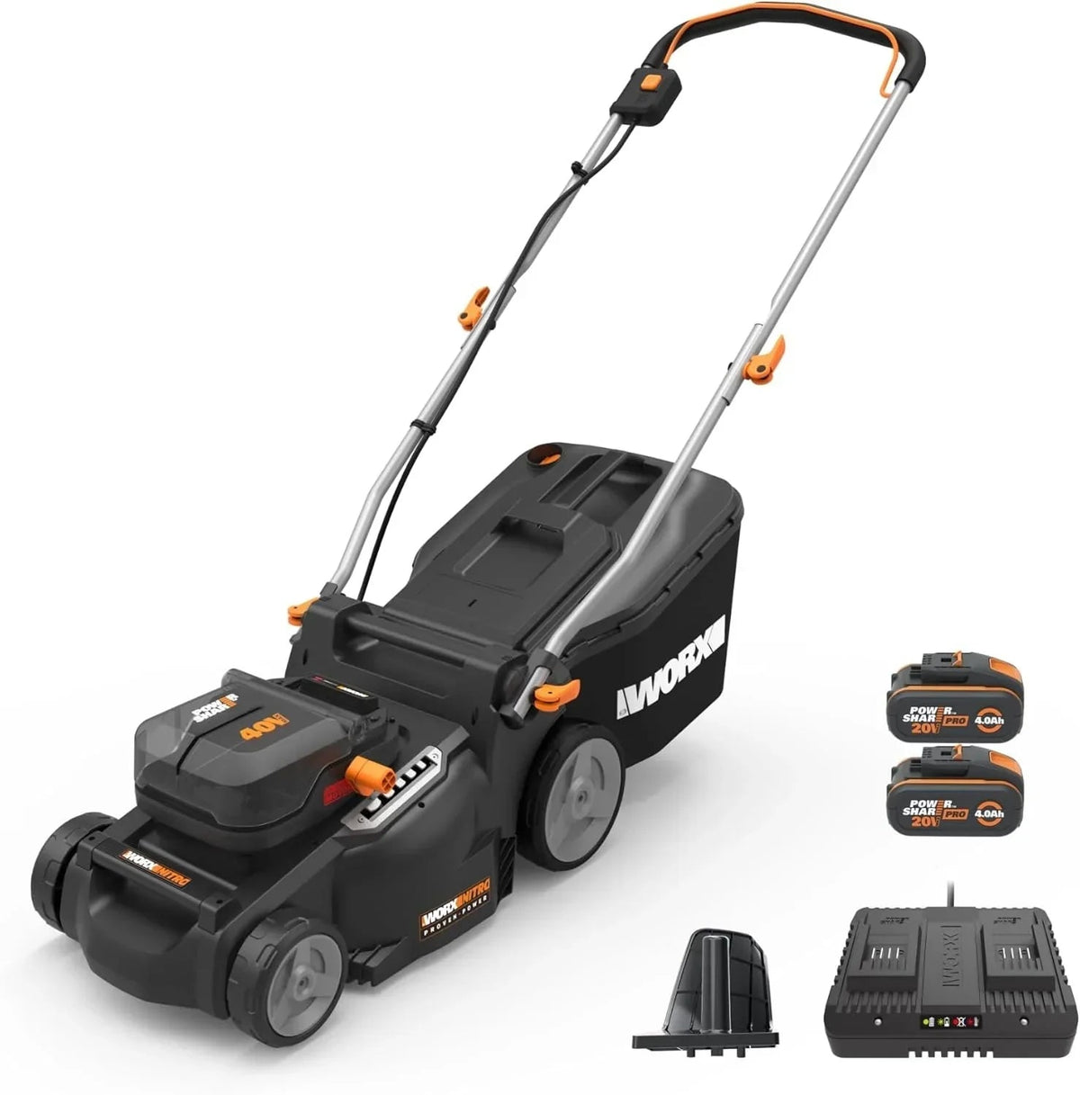 WORX Nitro 40V 16″ Cordless Lawn Mowers w/Brushless Motor 2.0 & Intellicut. - Prioka