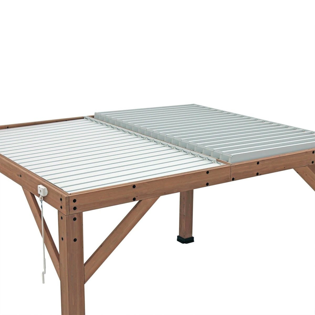 Yardistry Structures 13 x 11 ft Cedar Louvered Roof Pergola - Prioka