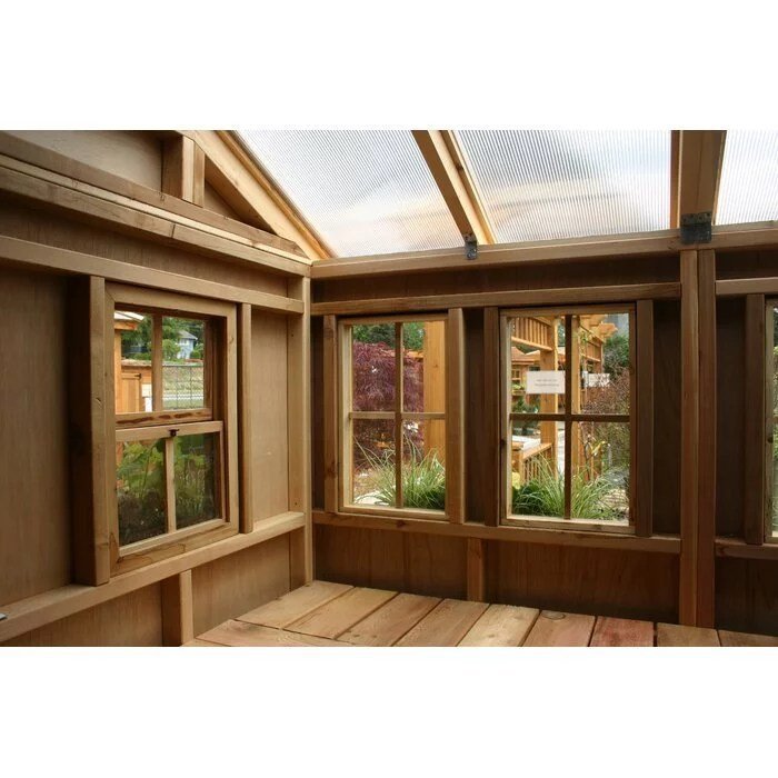 12 ft. W x 12 ft. D Cedar Wood Sunshed Garden Shed - Prioka