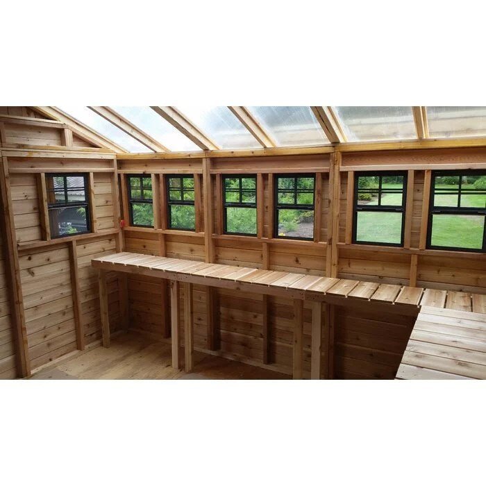 12 ft. W x 12 ft. D Cedar Wood Sunshed Garden Shed - Prioka