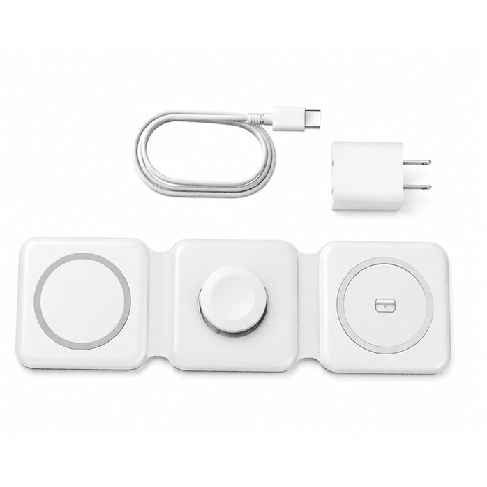 15W 3-in-1 Magnetic Wireless Charging Station Foldable Phone Charger Dock - Prioka
