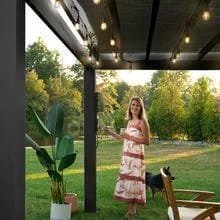 16×12 trenton modern steel pergola with sail shade soft canopy - Prioka