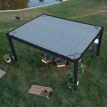 16×12 trenton modern steel pergola with sail shade soft canopy - Prioka
