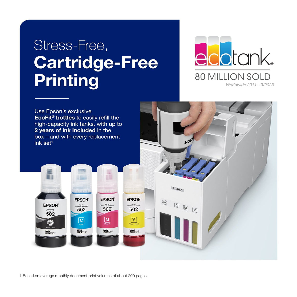 Epson EcoTank ET-4850 All-in-One Cartridge-Free Supertank Printer
