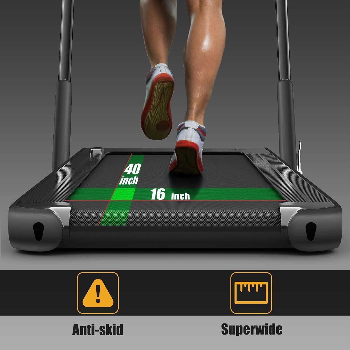2 in 1 Folding Treadmill, 2.25HP Under Desk Electric Superfit Treadmill - Prioka