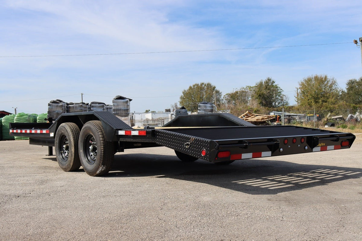 22 Foot Big Tex Heavy Duty with Drive-Over Fender Black Equipment Trailer (14DF-19BK+3KR) - Prioka