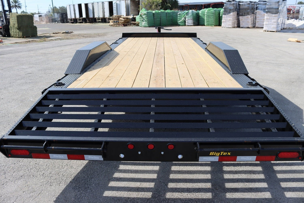22 Foot Big Tex Heavy Duty with Drive-Over Fender Black Equipment Trailer (14DF-19BK+3KR) - Prioka