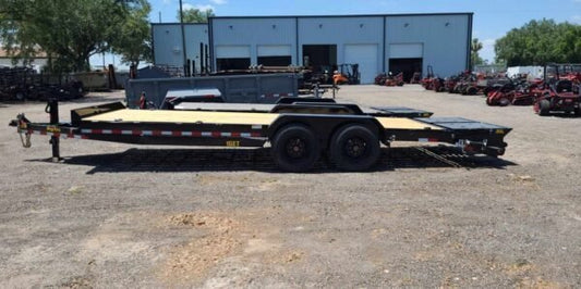 22 Foot Big Tex Super Duty Tandem Axle with Mega Ramp Black Equipment Trailer (16ET-19BK+3MR) - Prioka