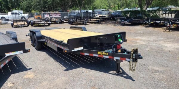 22 Foot Big Tex Super Duty Tandem Axle with Mega Ramp Black Equipment Trailer (16ET-19BK+3MR) - Prioka